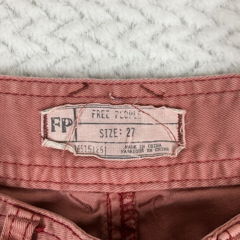 Free People Women 27 Pants Pink Straight Cargo Boho - Picture 7 of 7